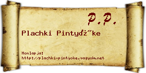 Plachki Pintyőke névjegykártya